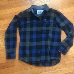 Penfield Trailwear Flannel Black Blue Gray Med